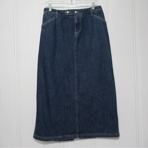 Eddie Bauer Denim Long Maxi Skirt Size 8 100% Cotton